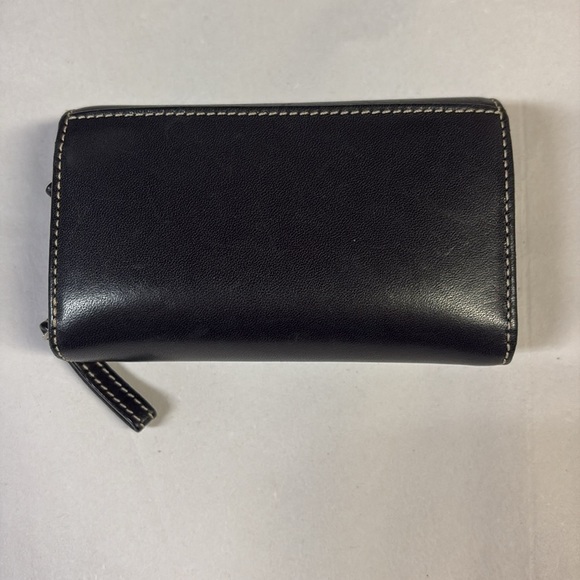 COACH Vintage Leatherware Wallet Coin Case Keychain Black Snap Front - Picture 3 of 5